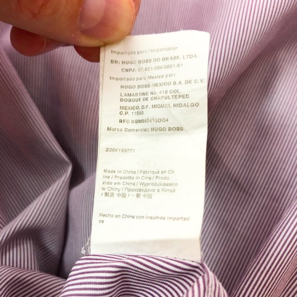 Hugo Boss Regular Fit Maroon Stripe Sport Shirt XL - Picture 8 of 8